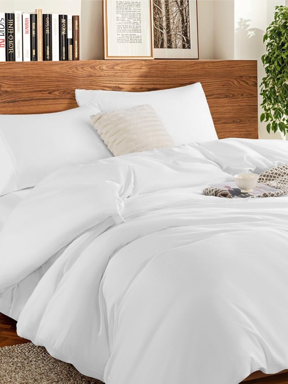 New Queen Duvet Cover Set 100% Egyptian Cotton 1200 Thread Count White